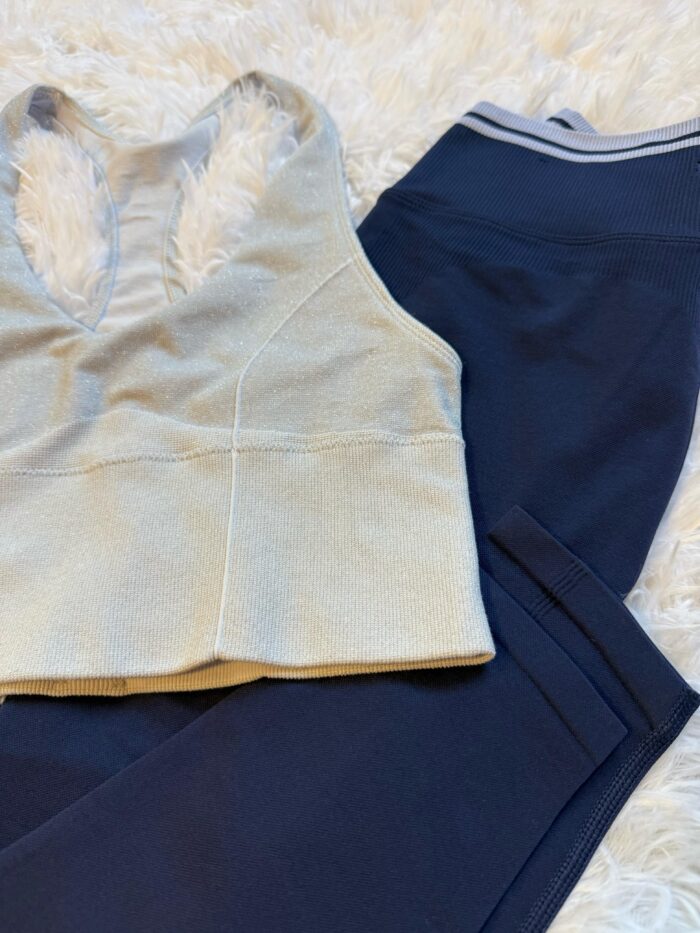 Calza push up azul con franja celeste - Image 3