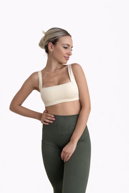 Calza Push-Up Verde oscuro con diseño en costura