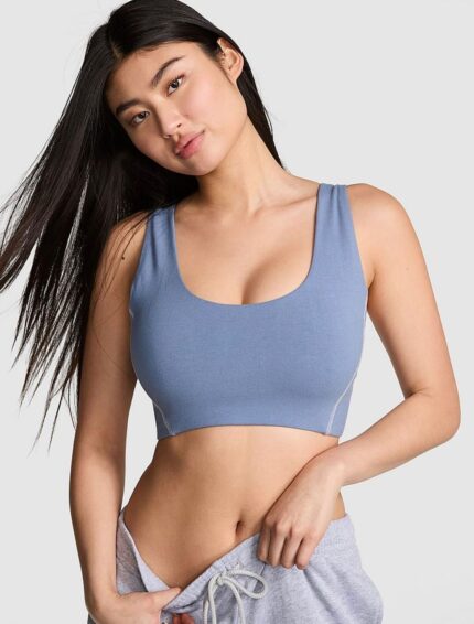 Top VS celeste de algodón