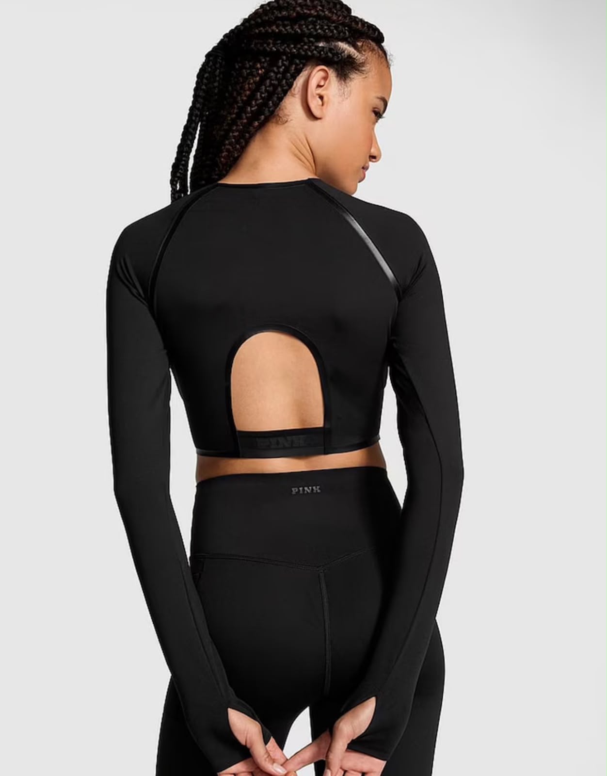 Remera térmica pupera negra – Espalda abierta PINK - Image 2