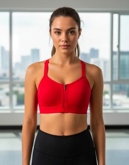 Top VS cierre frontal rojo
