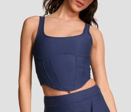 Top VS estilo corset color azul